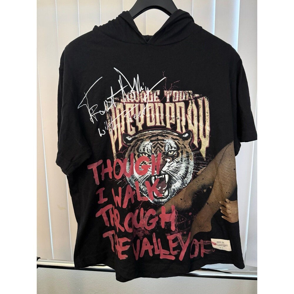 Men’s Akoo Co. Black Tiger Graphic Hooded Shirt Size Medium